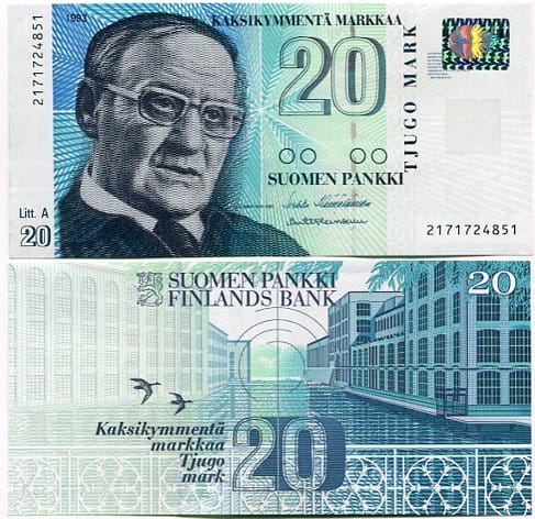 Finlandia 20 Marek 1993 r. UNC