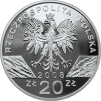20 zł Ag Zwierzęta świata - Sokół wędrowny (łac. Falco peregrinus)