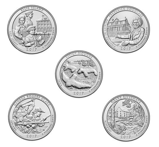 USA Parki 2017 r. 5 x 25c