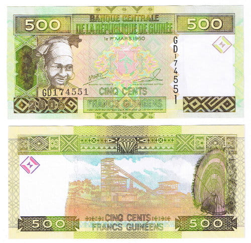 Gwinea 500 Franków 2006 r. UNC