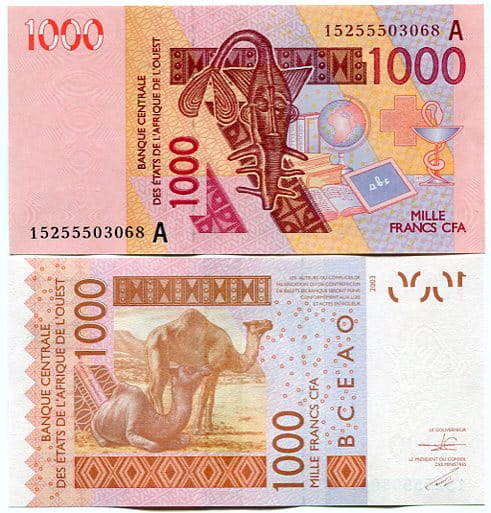 Wybrzeże Kości Słoniowej 1000 Francs 2003 r. UNC