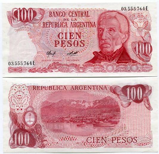 Argentyna 100 Pesos 1976 r. UNC