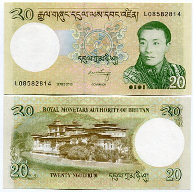 Bhutan 20 Ngultrum 2013 r. UNC