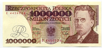 Banknot Polska 1000000 zł z 1991 r. E
