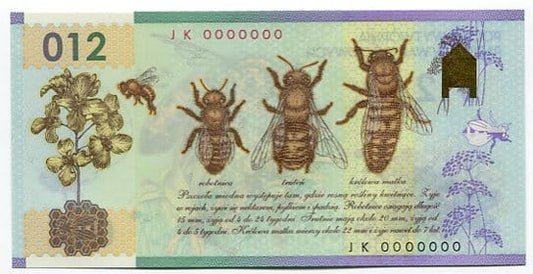 Banknot testowy PWPW Pszczoła 012