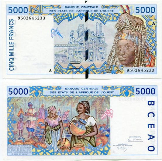 Wybrzeże Kości Słoniowej 5000 Francs 1995 r. UNC