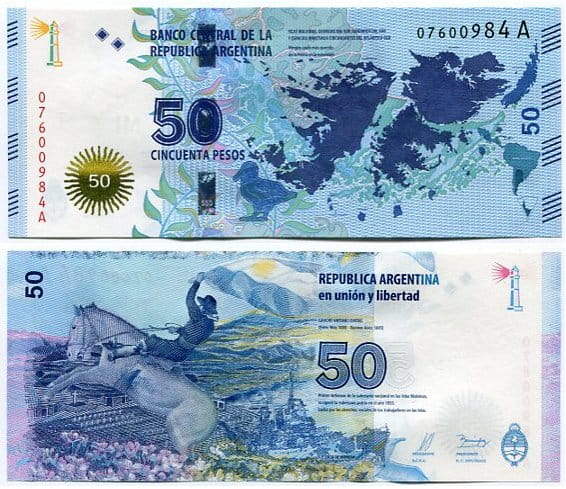 Argentyna 50 Pesos 2015 r. UNC