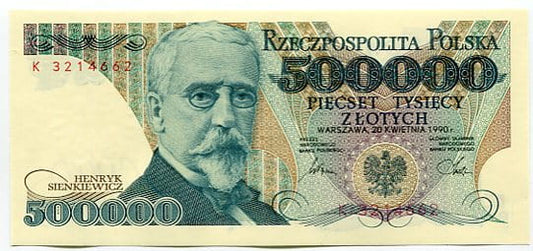 Banknot Polska 500000 zł z 1990 r. K