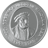 10 zł Ag Mikołaj Rej (1505-1569) – 500. rocznica urodzin