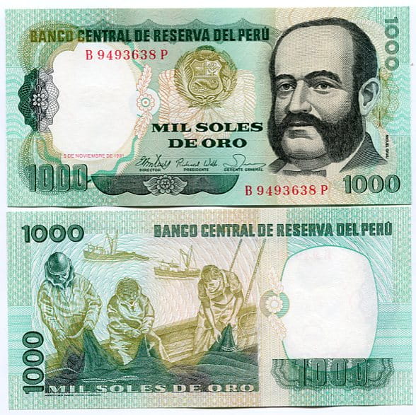 Peru 1000 Soles de Oro 1981 r. UNC