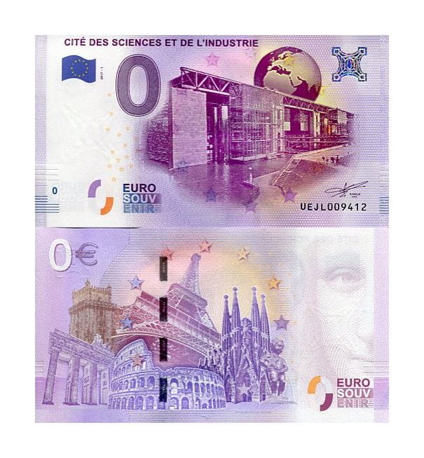 Banknot 0 Euro Francja - Cité des Sciences et de l'Industrie