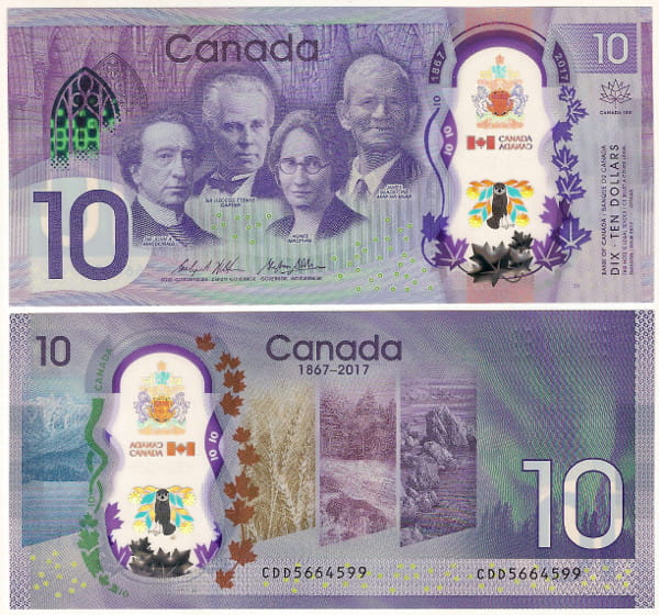 Kanada 10 Dolarów 2017 r. Polimer UNC