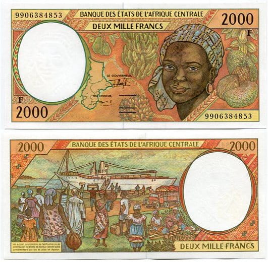 Republika Środkowoafrykańska 2000 Francs 2000 r. UNC
