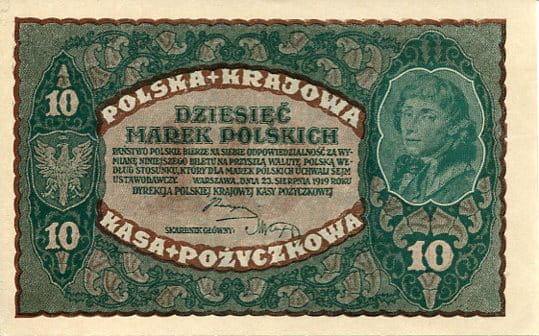 Banknot 10 Marek  Polskich 1919 r.