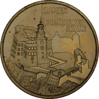 2 zł Zamki i pałace w Polsce - Zamek w Pieskowej Skale