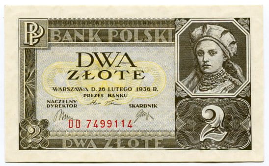 Banknot 2 zł 1936 r.