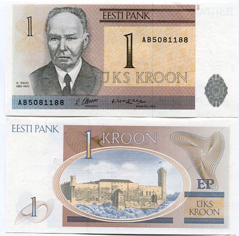 Estonia 1 Korona 1992 r. UNC