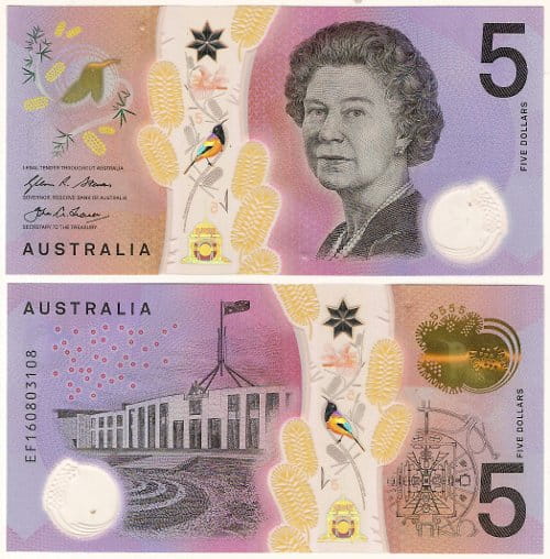 Australia 5 Dolar 2016 r. Polimer UNC