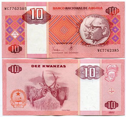 Angola 10 Kwanzas 1999 r. UNC