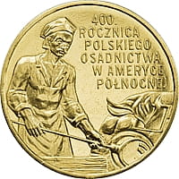 2 zł 400. rocznica polskiego osadnictwa w Ameryce Północnej