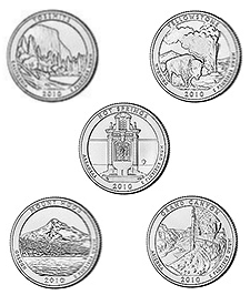 USA Parki 2010 r. 5 x 25c