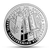 10 zł Ag 200. rocznica utworzenia Uniwersytetu Warszawskiego