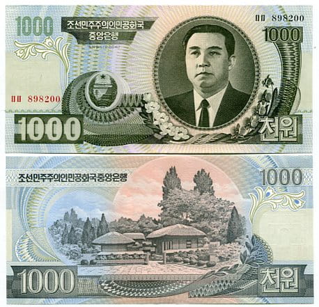 Korea Północna 1000 Won 2006 r. UNC