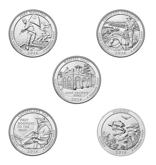 USA Parki 2016 r. 5 x 25c
