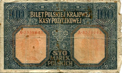 Banknot 100 Marek Polskich 1916 r.