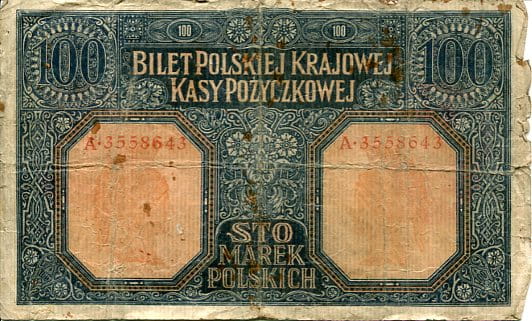Banknot 100 Marek Polskich 1916 r.