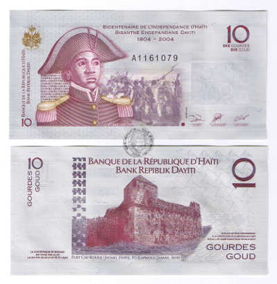 Haiti 10 Gourdes 2014 r. UNC