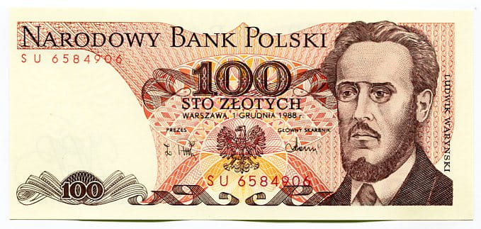 Banknot Polska 100 zł z 1986 r. RW