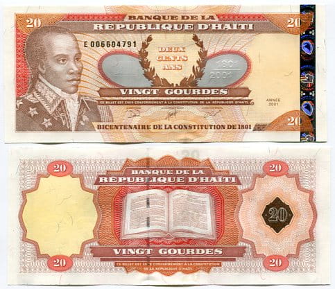 Haiti 20 Gourdes 2001 r. UNC