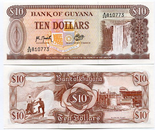 Gujana 10 Dollar 1992 r. UNC