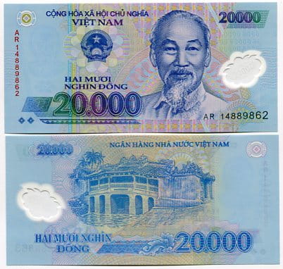 Wietnam 20 000 Dong 2022 r. Polimer UNC