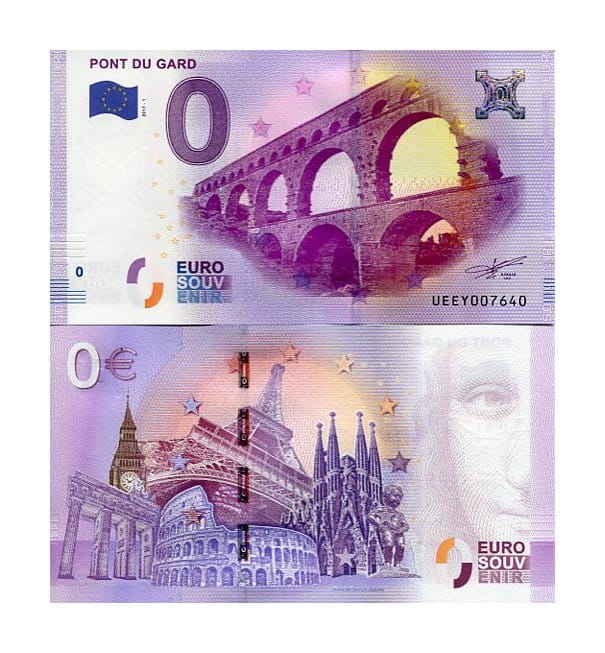 Banknot 0 Euro Francja - Akwedukt Pont du Gard