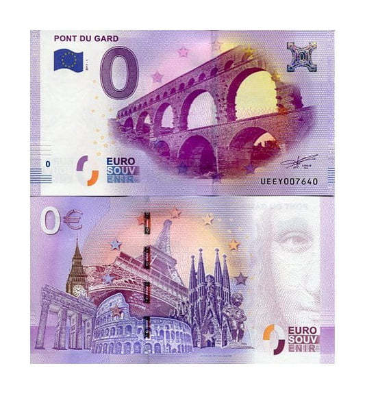 Banknot 0 Euro Francja - Akwedukt Pont du Gard
