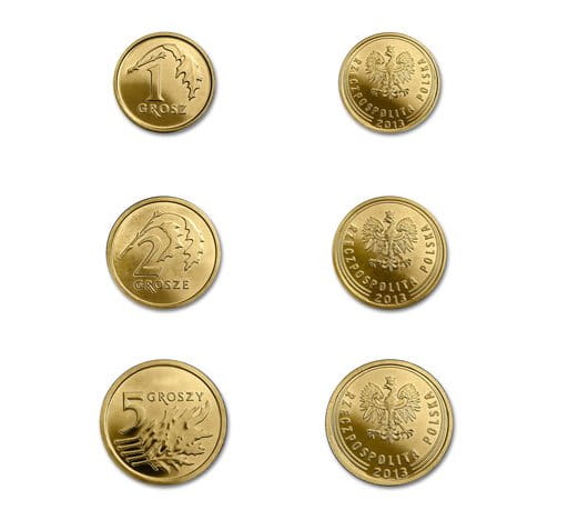 Polska 1 gr, 2 gr, 5 gr The Royal Mint 2013 r.