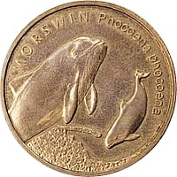 2 zł Zwierzęta świata: Morświn (łac. Phocoena phocoena)