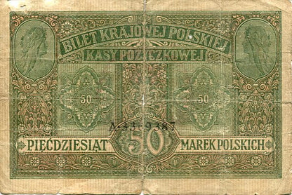 Banknot 50 Marek Polskich 1916 r.