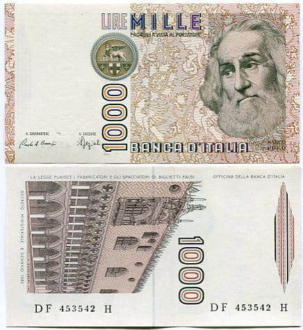Włochy 1000 Lire 1982 r. UNC