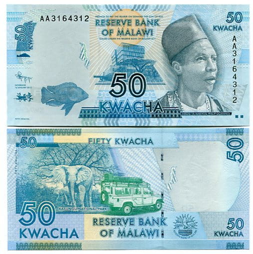 Malawi 50 Kwacha 2012 r. UNC