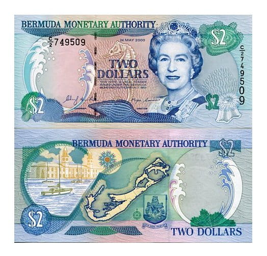 Bermudy 2 Dollars 2000 r. UNC