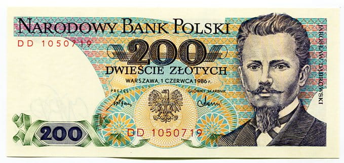 Banknot Polska 200 zł z 1986 r. CZ