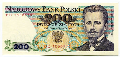 Banknot Polska 200 zł z 1986 r. CZ