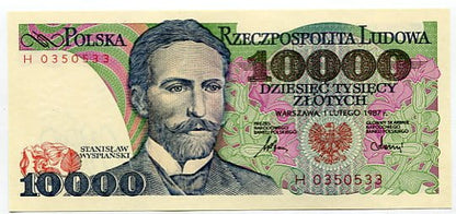 Banknot Polska 10000 zł z 1987 r. R