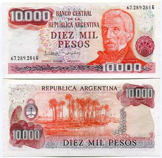 Argentyna 10 000 Pesos 1976 r. UNC