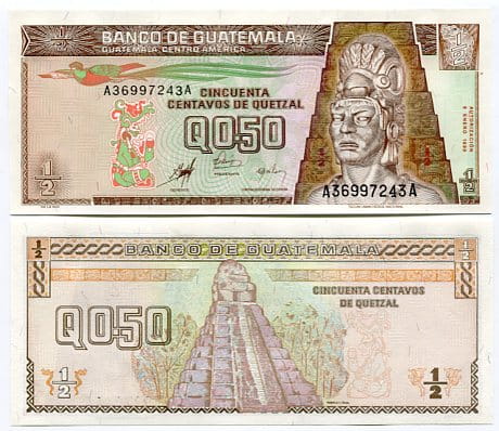 Gwatemala 1/2 quetzal 1998 r.  UNC
