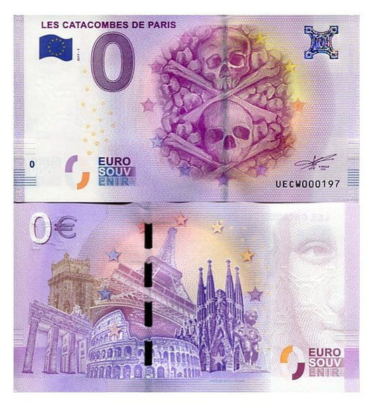 Banknot 0 Euro Francja - Katakumby Paryża