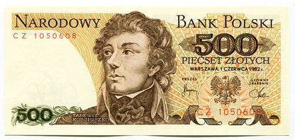 Banknot Polska 500 zł 1982 r. FZ